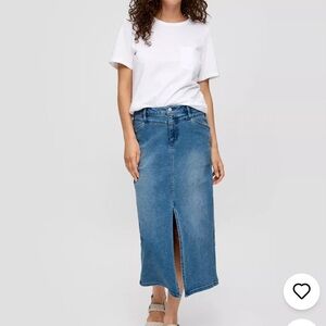 No comment maxi denim skirt